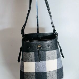Kate Spade New York Marti large bucket bag festive check nwt purse